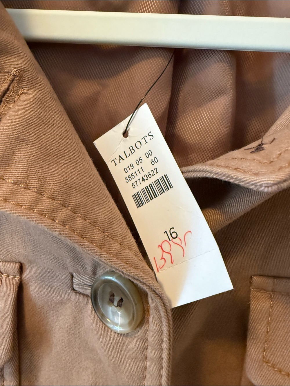 NWT Talbots Twill Jacket in Camel Brown, Size 16 - Picture 7 of 8